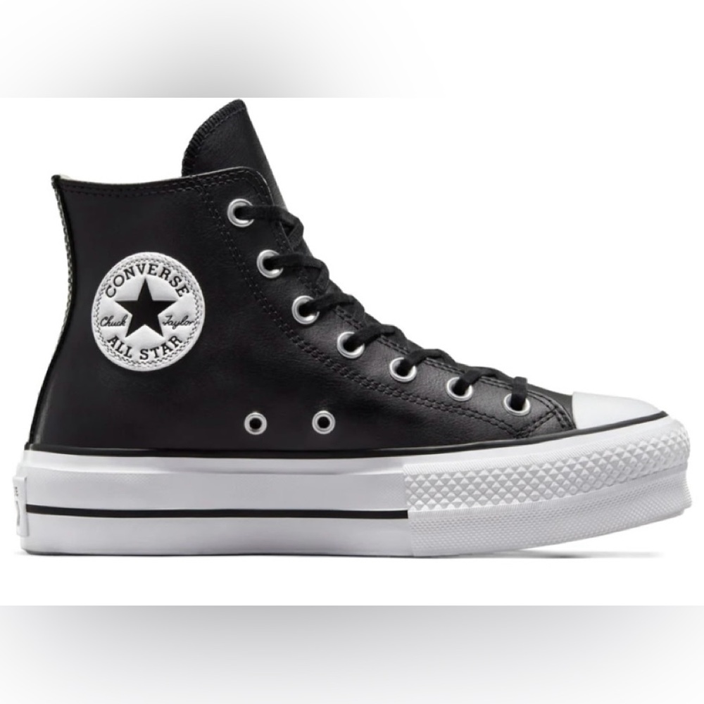 Converse Chuck Taylor All Star EVA Lift Leather Platform GS- Black